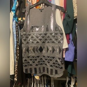 Sz.M Express gray sequined tank